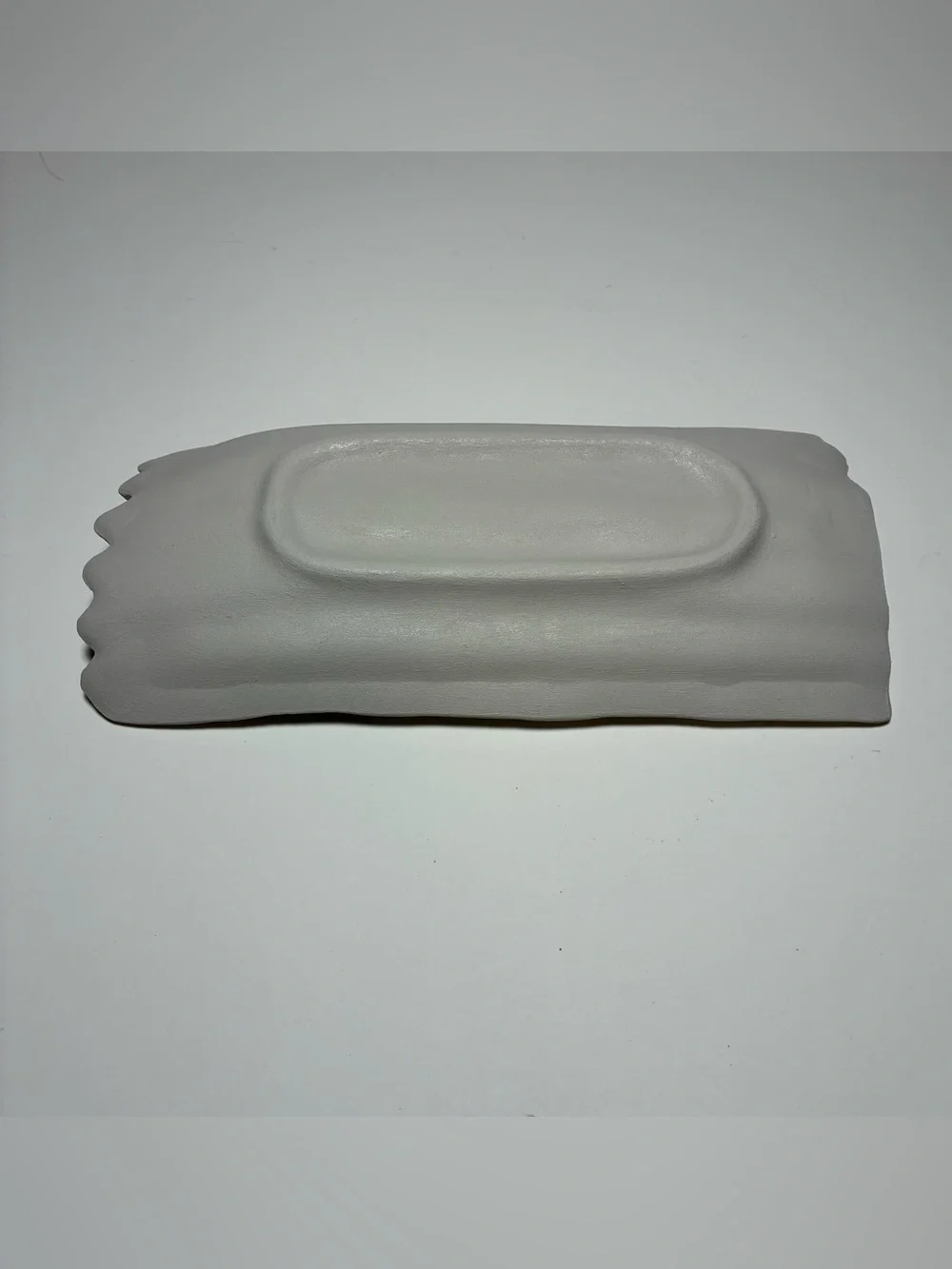 Handmade Repurposed Concrete Gray Ceramic Tray Textured Modern Decorative Dish